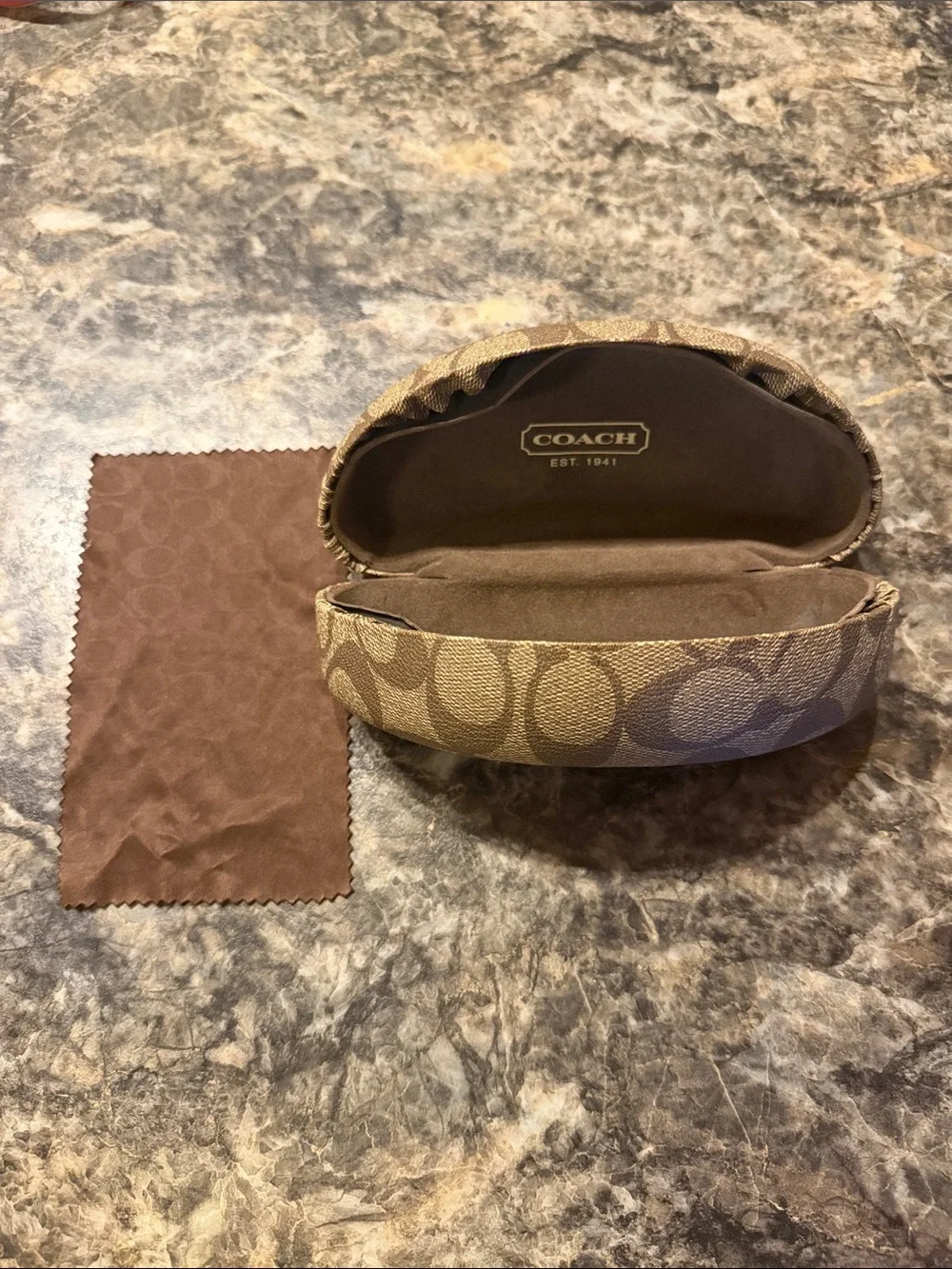 Coach Brown Signature Canvas Eyewear Case
